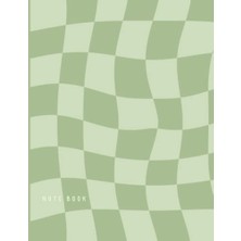 Ceylan Adam Ekose Desenli Defter, Boş Çizgili Günlük, Adaçayı Yeşili, Retro Tasarım