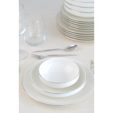 Ceylan Adam Porselen Sofia Platin Yemek Takımı 24 Parça 6 Kişilik