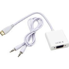 Tr Mini HDMI To VGA Ses Destekli Çevirici Dönüştürücü Adaptör