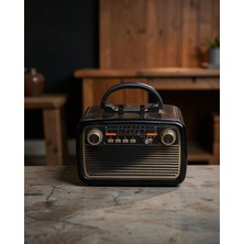 TeknoKapsül Nostaljik Radyo Bluetooth Bağlantılı Ahşap Müzik Kutusu Ucznostaljikr1
