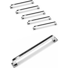 Ceylan Adam Canik Mobilya Kulpları, Metal, Tv Ünitesi Yatak Odası Çekmece Vestiyer Mutfak Dolap Kulbu (Krom, 224 Mm)