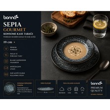 PALU GASTRO Bonna Sepia Gourmet Konsome Kase Tabağı, Porselen, 19 Cm, Iç Mekan Kullanımı
