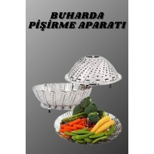 Decostyle Katlanır Buharda Sebze Pişirici Haşlayıcı Haşlama Sepeti Aparatı