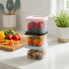Ceylan Adam 140 ml Mini Mama Kabı Seti, Kapaklı Küçük Saklama Kabı, Atıştırmalık Meyve Sebze ve Kuruyemiş Için Şeffaf Gıda Saklama Kabı, 3 Adet