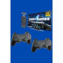 TeknoKapsül Retro Oyunlar 4K Game Stick 2.4g Kablosuz Çift Kol 3500 Oyun Atari