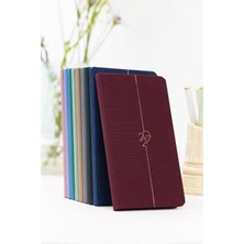 Matt Notebook 2027 Yılı Haftalık Keten 9X17 cm Cep Ajandası 12 Aylık Bordo