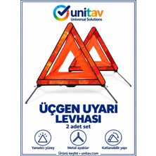Unitav Addent E Belgeli Reflektör, Tüvtürk Uyumlu Bayraklı Tasarım, Yüksek Görünürlük, Dayanıklı Malzeme, Otomotiv Güvenlik Aksesuarı 2'li (2 Adet)
