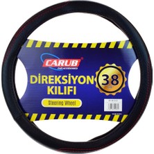 Carub Direksiyon Kılıfı 38 cm Siyah Kırmızı Dikişli 184 19 30 1 Adet