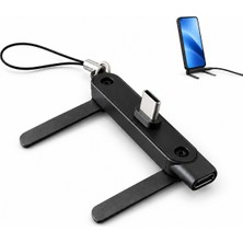 Xml Bayiciniz Tr Usb-C Telefon Şarj Adaptörü ve Katlanabilir Telefon Standı, Type-C Erkek Dişi Yan Şarj Soke