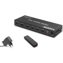 İlkyaz Fashion Ifk HDMI Matrix Switch Edıd Ses Çıkışlı Kumandalı 4K 60 Hz 4 Giriş 2 Çıkış Siyah HDX1334