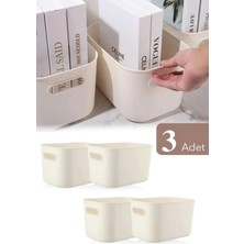 Mutfak Köşesi 3'lü Organizer Kutu Seti, 4 Lt, Krem, 24 x 18 cm Mfks-Og-3lu