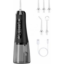 Ceylan Adam Temizleyici — Şarjlı Ağız Duşu Diş Bakım Cihazı 4 Modlu Diş Arası 320 ml 5 Başlıklı 1500 Mah Kablosuz (Siyah)