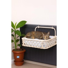Tasaryum Store Kedi Kalorifer Yatağı Dekoratif Tasarım (Krem)