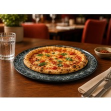 PALU GASTRO Sepia Gourmet Pizza Tabağı, Mavi Beyaz, Gıda Temasında Güvenli, Iç Mekan Kullanımı, 32 cm