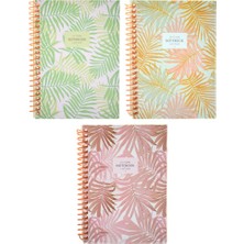Keskin K.color Spiralli A6 Karton Kp.la Plume Leaves 50 Yp.çizgili Defter 1 Adet