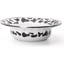 Emaylab Mötilda Koleksiyonu Inek Desenli Emaye Makarna Tabağı 24CM 800ML
