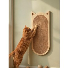 Nuvori Lux Tasarım Kedi Tırmalama Tahtası - - Doğal Ahşap ve Jüt Ipli Kedi Dostu 45 cm x 20 cm - - Hem Zeminde Hem Duvarda Şıklık