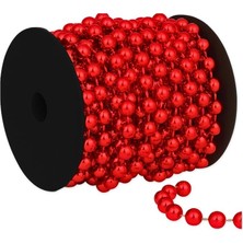 Süsle Bebek ve Parti Zincir Boncuk Makara, 6mm x 8mt - Kırmızı