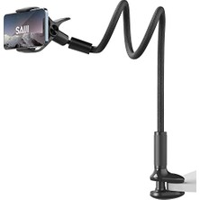 Ceylan Adam Saıjı Ivy-95 Akrobat Esnek Telefon Tutucu; Uzunluğu 38.6” Esnek Deri Sarmalı Kol Havai Cep Telefonu Montaj Standı, 360° Ayarlanabilir Kelepçe Klipsli, 4-7” Tüm Cep Telefonlarıyla Uyumlu Siyah
