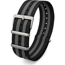 Ceylan Adam Saat, 18 Mm-20 Mm-22 Mm-24 mm Nato Kumaş Tekstil Kordonu Kayışı N32NYL3-BG