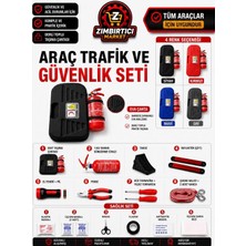 Zımbırtıcı Trafik ve Ilk Yardım Seti Tüvtürk Onaylı Yeni Mevzuata Uygun Eva Kumaşlı Siyah Çanta