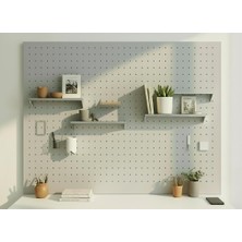 Açık Gri Çok Amaçlı Pano Pegboard, Yarı Mat, 86 x 41 cm