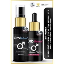 Ceylan Adam Orbinatural Çiftler Için Ikili Set, 2'li Set, Erkek Uzun Süren Deneyim Spreyi 60 ml ve Kadın Uyarıcı Intense Jel