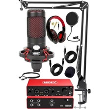 Ceylan Adam Functional Paket-2 Stüdyo Ekipmanları Mikrofon 4 Çıkış Ses Kartı Full Set
