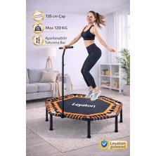 Ceylan Adam 135 cm ''(54 Inç) Tutmalı Step Trambolin Siyah-Turuncu Tek Ebat