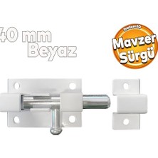 Ceylan Adam BADEM10 Metal Beyaz 25X40 mm Kapı Sürgüsü Küçük Mavzer Sürgü Sürgülü Kilit Kapı Pencere Emniyet Kilidi