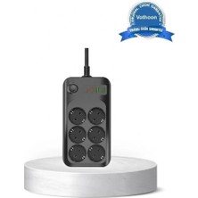 Elvasta Dmtk- Eldm- Elva- Akım Korumalı 6’lı Priz 2xusb 2xtype-C Çıkış Yüksek Gerilim Koruma Çokl