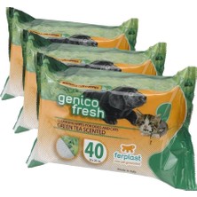 Ceylan Adam Genico Fresh Kedi Köpek Temizleme Mendili (Yeşil Çay Kokulu) (3 Paketi)