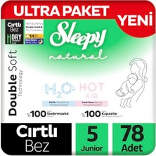 Ceylan Adam Natural Double Soft Ultra Paket Bebek Bezi 5 Numara Junior 78 Adet