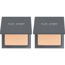 Ceylan Adam Kompakt Pudra - 12 Saate Kadar Kalıcılık - Soğuk Cilt Alt Tonu - Compact Powder 02 True Beige (2 Paketi)