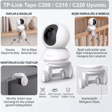 Ceylan Adam Tp-Link Tapo C200; C210; C220 Uyumlu Kolay Montaj Aparatı, Yatay ve Dikey Çift Yönlü (Beyaz)