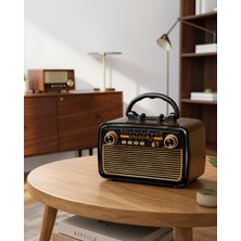 Uslucan Alışveriş Bluetooth Müzik Kutusu Ahşap Dokulu Vintage LED Xuczzznostaljikr-1-1