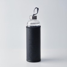 OEM 1 Litre Siyah Deri Kılıflı Cam Matara, Sızdırmaz Kapaklı ve Taşıma Ipli Su Şişesi, Ofis, Spor ve Kamp Için Tasarım Suluk (Bpa Içermez)