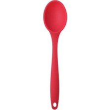 Ceylan Adam Silikon Servis ve Yemek Hazırlama Kaşığı, Yumuşak Uç, Komple Silikon, 27 Cm, Kırmızı, 1 Adet