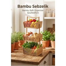 Ceylan Adam 32 x 28 Bambu Raflı Sebzelik Organizer