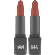 Ceylan Adam Ruj, Uzun Süre Kalıcı Yoğun Renk Veren Nemlendirici Parlak, Glossy Lipstick 310 Spicy Terracotta (2 Paketi)