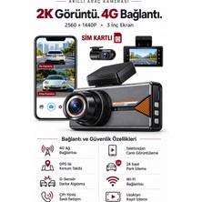 Atlt Atlantis Akıllı Araç Kamerası 4g 2k Görüntü Ön Arka Kamera 3.0 Inç Ekranlı Telefondan Calı Görüntüleme Çift Yönlü Sesli Iletişim Wifi Bağlantısı G Sensörü Gps 24 Saat Park Izleme (Sim Kartı Dahil Değildir)