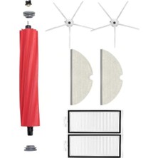 Ceylan Adam Roborock Q7, Q7+, Q7 Max ve Q7 Max+ Için 1 Ana Fırça, 2 Beyaz Yan Fırça, 2 Filtre ve 2 Mop Seti