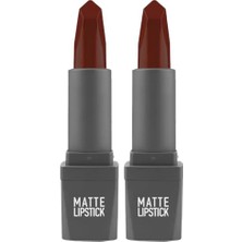 Ceylan Adam Mat Ruj, Yoğun Renk Veren Uzun Süre Kalıcı Nemlendirici Kadifemsi, Matte Lipstick 424 Ruby Red (2 Paketi)