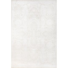 Bespoky Krem Halı Klasik Madalyon Desenli Kaymaz Tabanlı Vintage Stil Salon Halısı