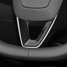 Ceylan Adam Tesla Model Y Juniper/standart 2025+ ile Uyumlu Direksiyon Alt U-Şekilli Dekoratif Çerçeve Trim; Mat Karbon/parlak Karbon/piano Black (Karbon Fiber Görünüm), Abs Plastik