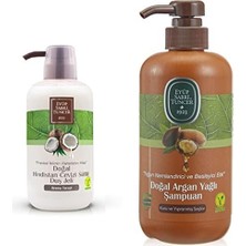 Ceylan Adam Doğal Hindistan Cevizi Sütlü Duş Jeli (600 Ml) Xeyüp Sabri Tuncer Doğal Argan Yağlı Şampuan 600 ml
