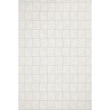 Bespoky Krem Halı Geometrik Desenli Yıkanabilir Kaymaz Tabanlı Dijital Baskı Modern Salon Halısı