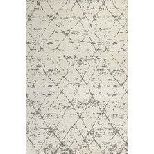 Bespoky Krem Halı Modern Geometrik Desenli Yıkanabilir Kaymaz Tabanlı Salon ve Oturma Odası Halısı