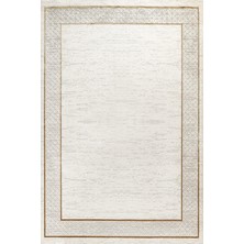 Bespoky Krem Halı Modern Geometrik Desenli Dijital Baskı Kaymaz Tabanlı Salon ve Koridor Halısı (93 Kar.)