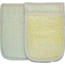 Eldione Doğal Kabak Lifli Kese Banyo Eldiveni–çift Taraflı Vucüt Kesesi Peeling ELDIVEN,15X23 Cm,exf